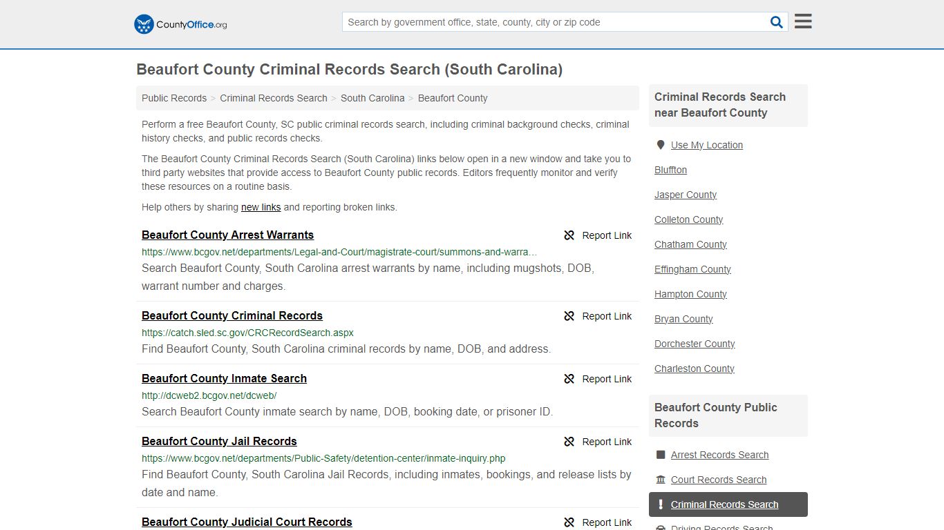 Criminal Records Search - Beaufort County, SC (Arrests, Jails & Most ...